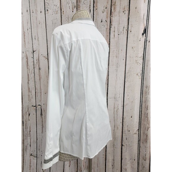 LM Women's Size 40 Marc Aurel White Classic Button Down Blouse Shirt Top EUC - Picture 9 of 15